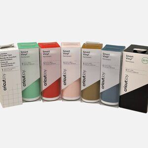 Cricut Joy Smart Vinyl Permanent Bundle 7 Rolls Multicolored Transfer Tape